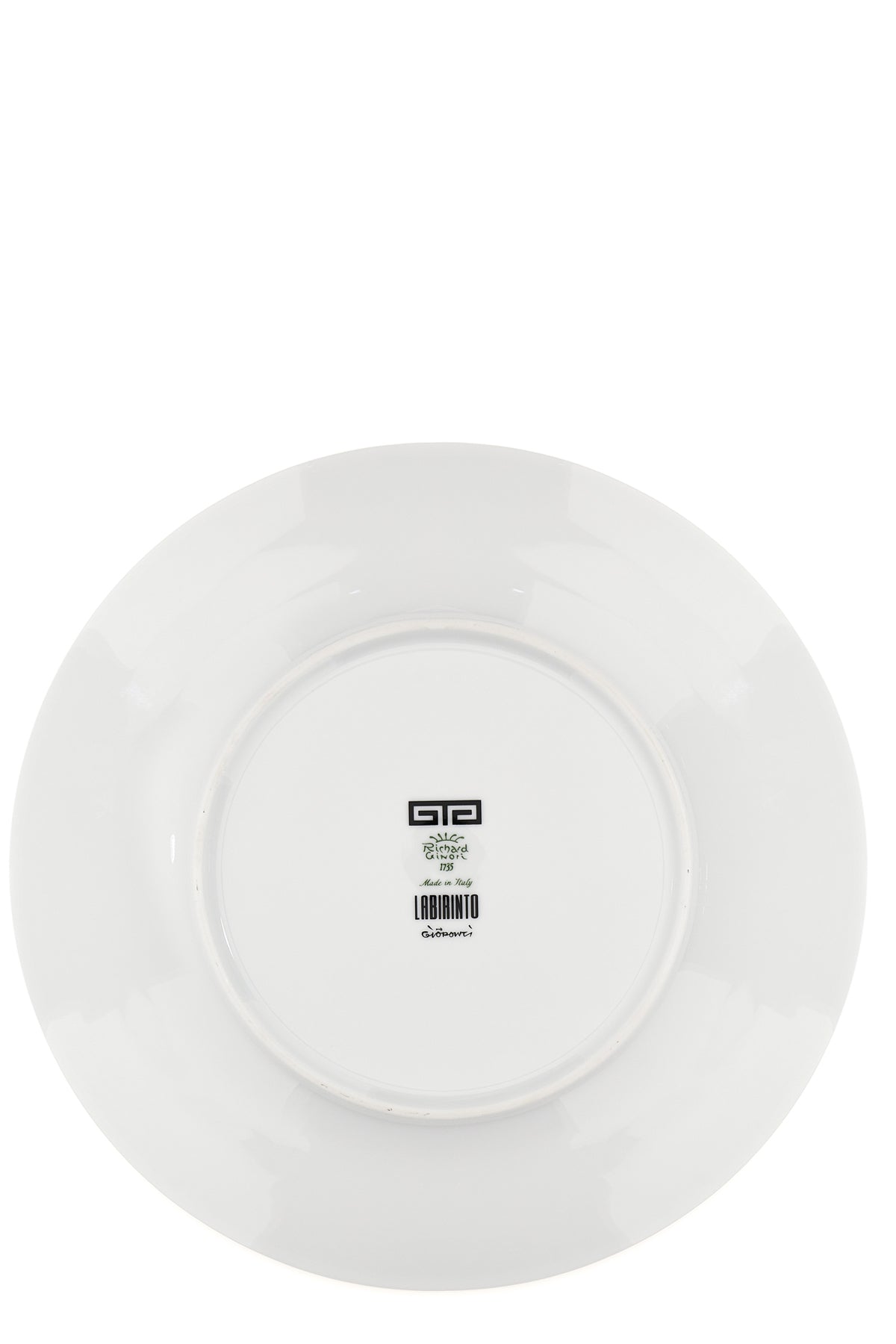 GINORI 1735 Assiette de présentation - Porcelaine blanche avec motif de méandre