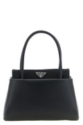 Sac à main Prada Passage noir en cuir de veau et Re-Nylon, vue de face