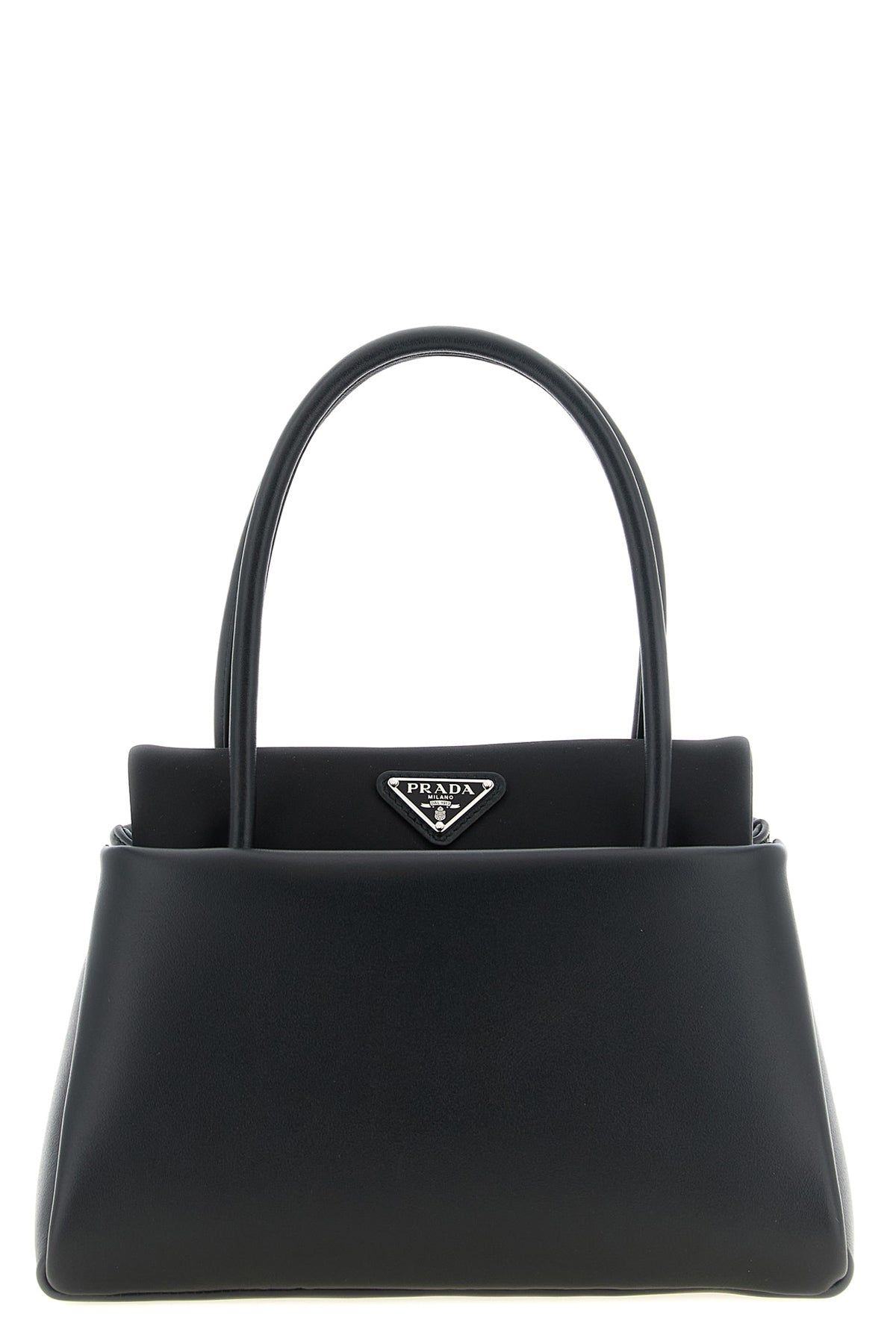 Bolso de mano Prada Passage negro de piel de becerro y Re-Nylon, vista frontal