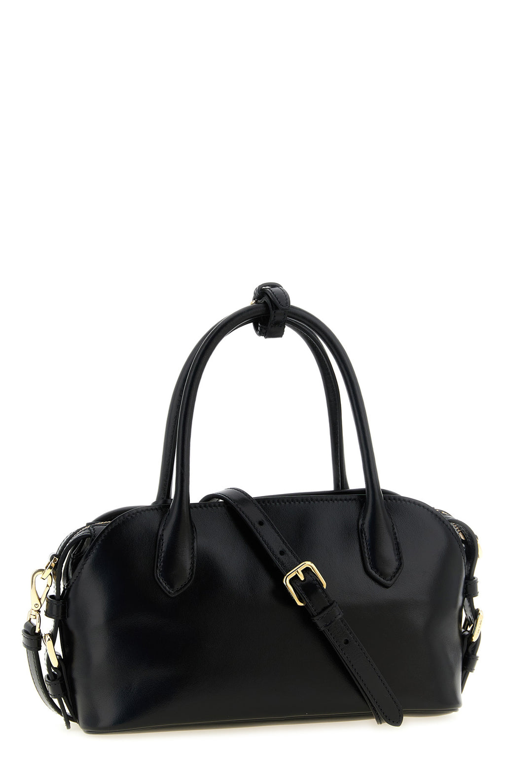 PRADA Softy Lux schwarze Handtasche Vorderansicht VTO