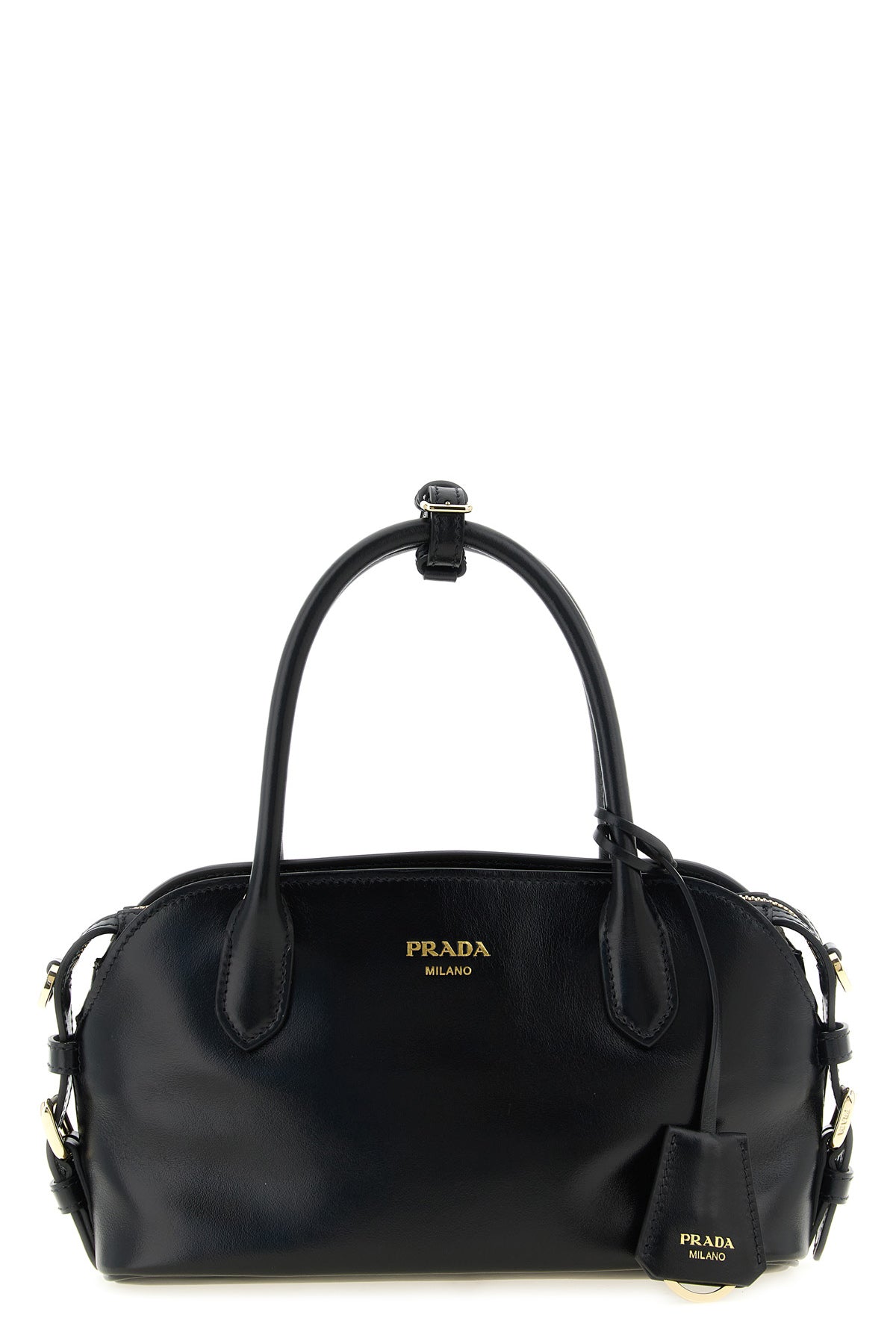 PRADA Softy Lux schwarze Handtasche Vorderansicht