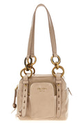 Prada Sac à main - Silhouette cubique en cuir beige