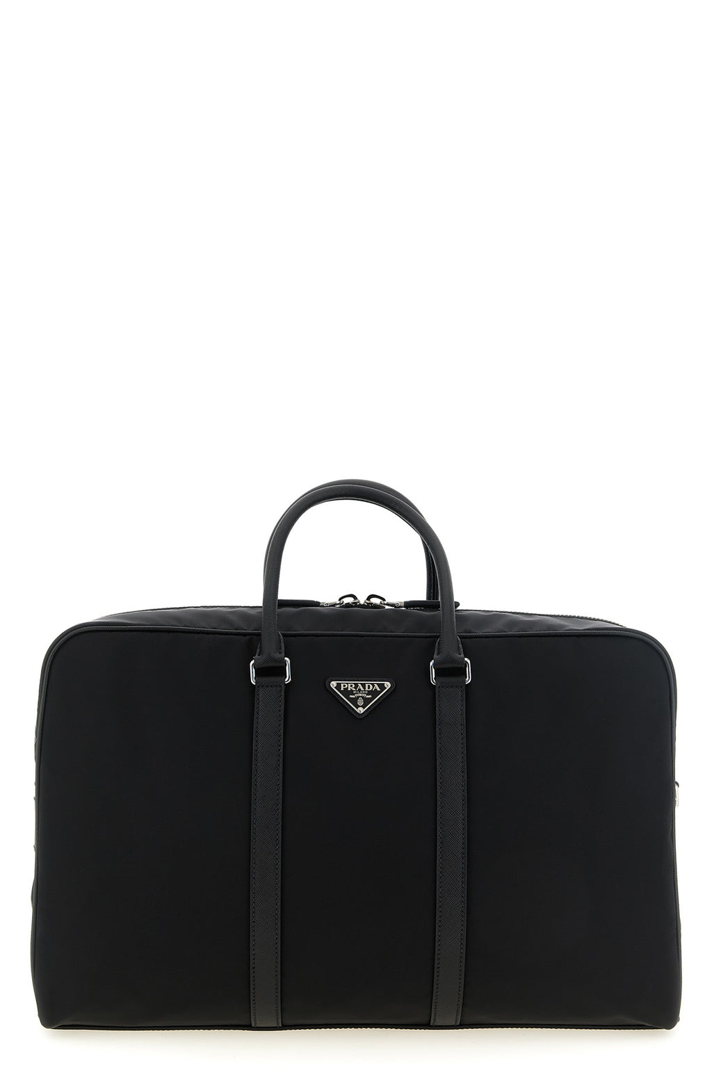 Prada black Re-Nylon travel bag front view