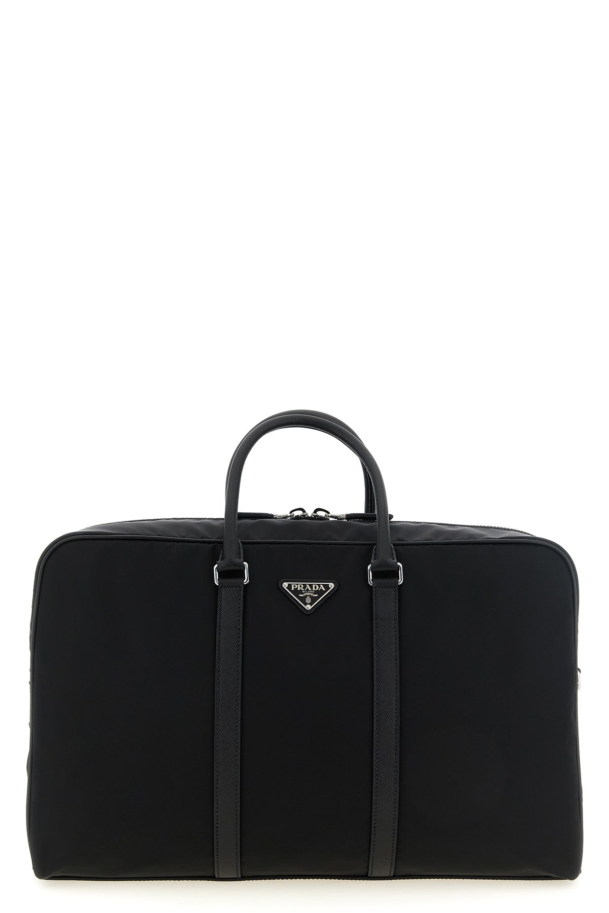 Prada black Re-Nylon travel bag front view