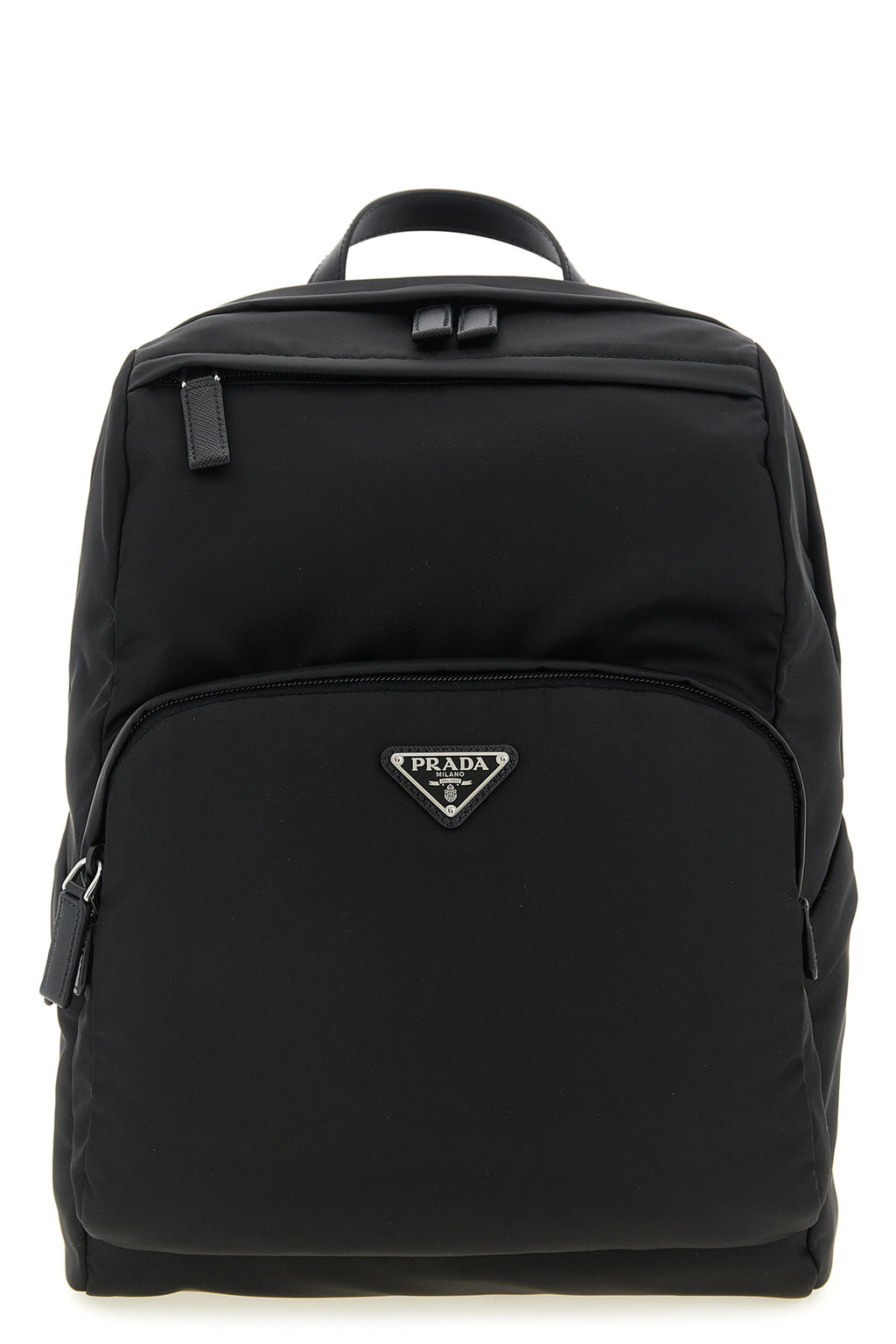 Prada Re-Nylon backpack in black, front view