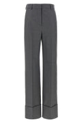 Valentino Garavani Trousers - Wide-leg silhouette in grey wool