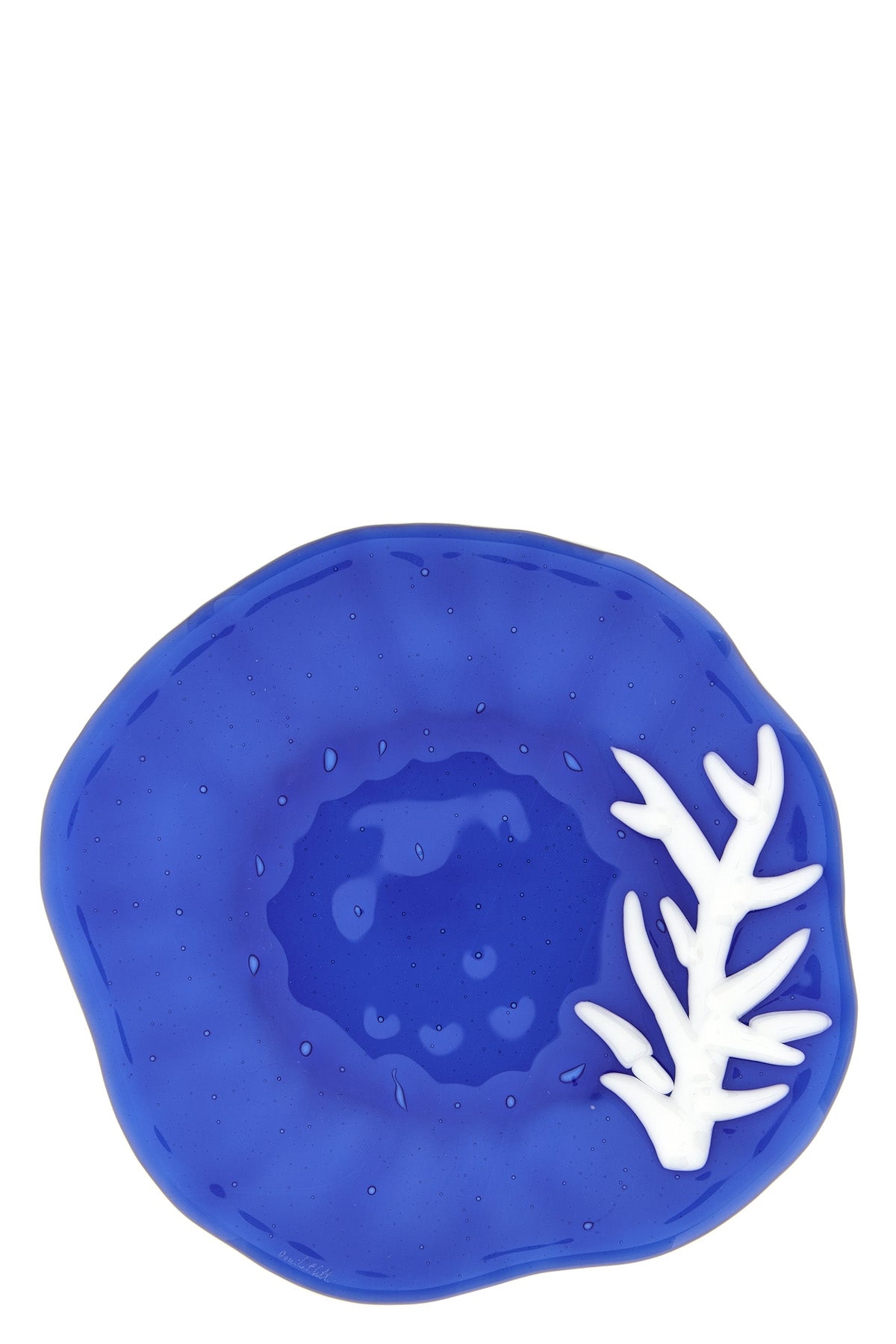 Assiette Vetrofuso - Design organique bleu