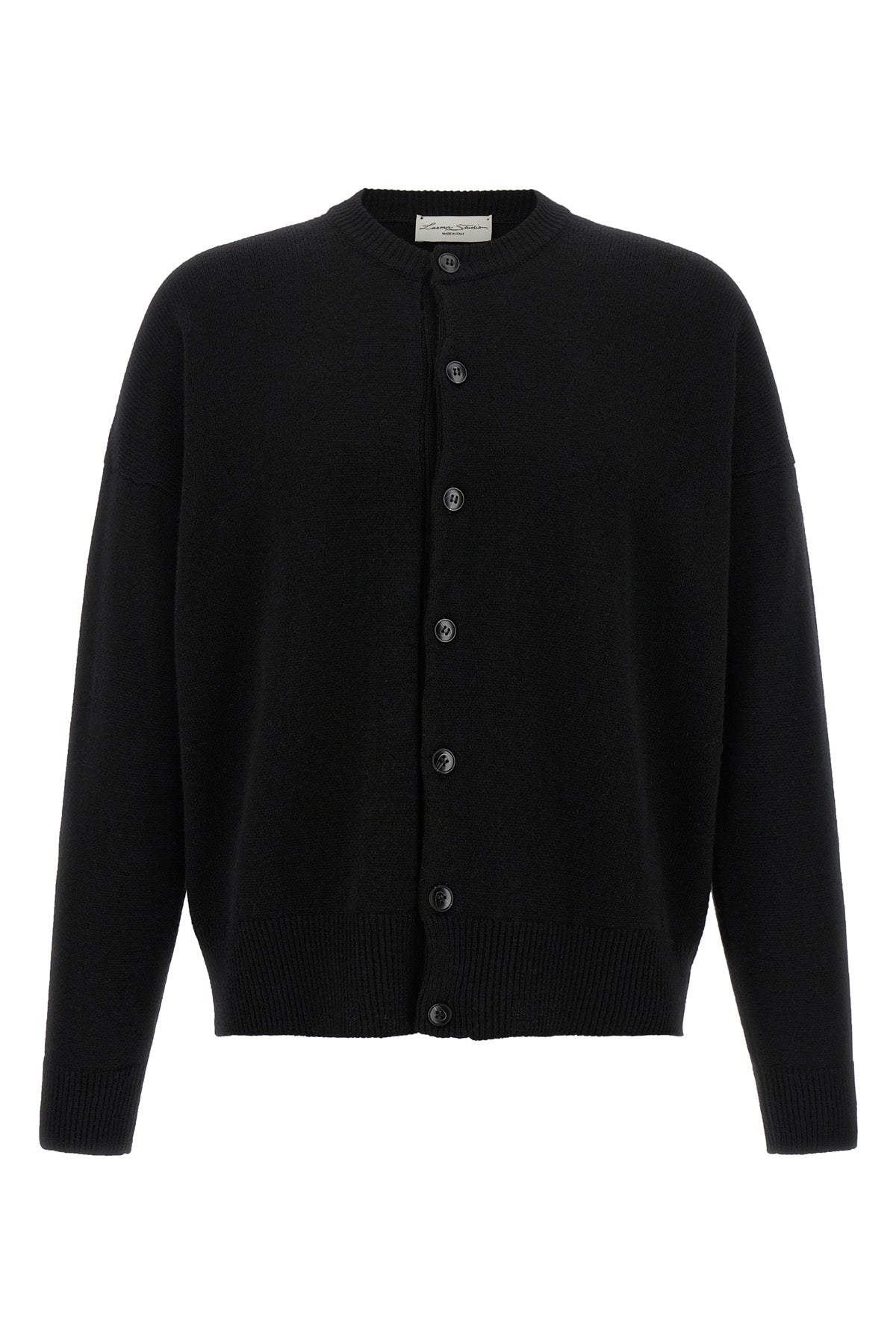 LARMERI STUDIO Maglieria - Cardigan nero in lana e cashmere