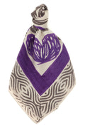 Foulard FRI - Stampa farfalle viola e grigie