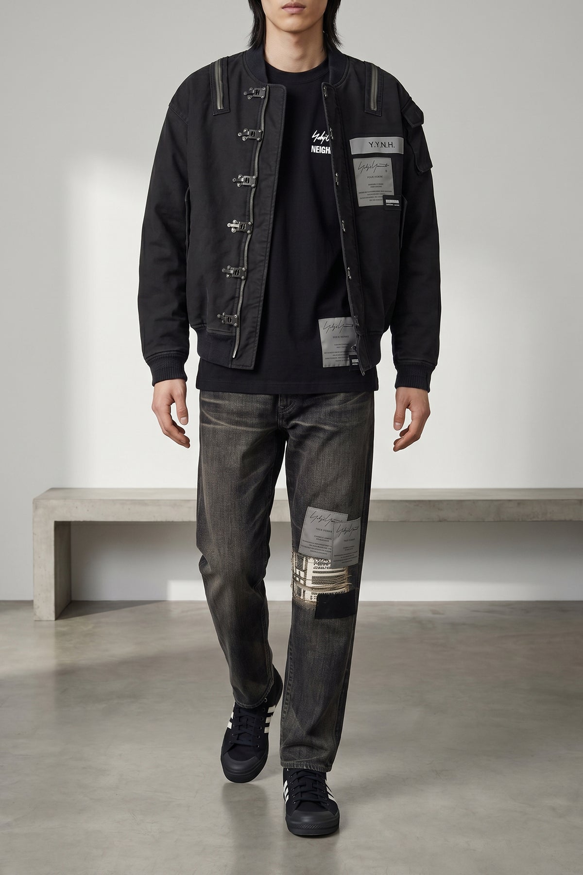 Yohji Yamamoto × NEIGHBORHOOD Jeans - Faded wash detail VTO