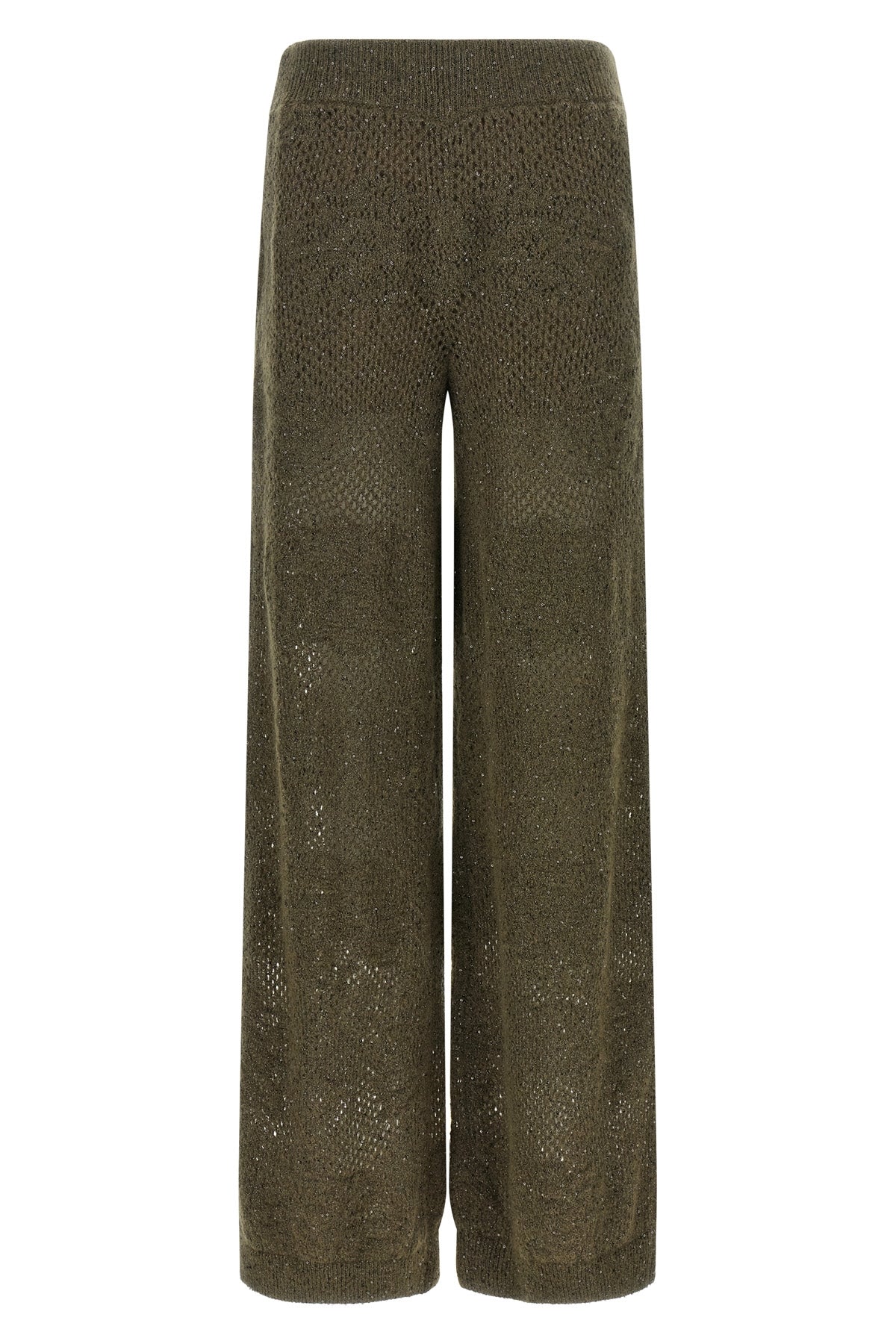 Brunello Cucinelli Pantaloni - Silhouette a gamba larga verde oliva
