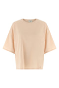 Vorderansicht des LOULOU STUDIO 'Osis' Oversize-T-Shirts aus rosa Baumwolle
