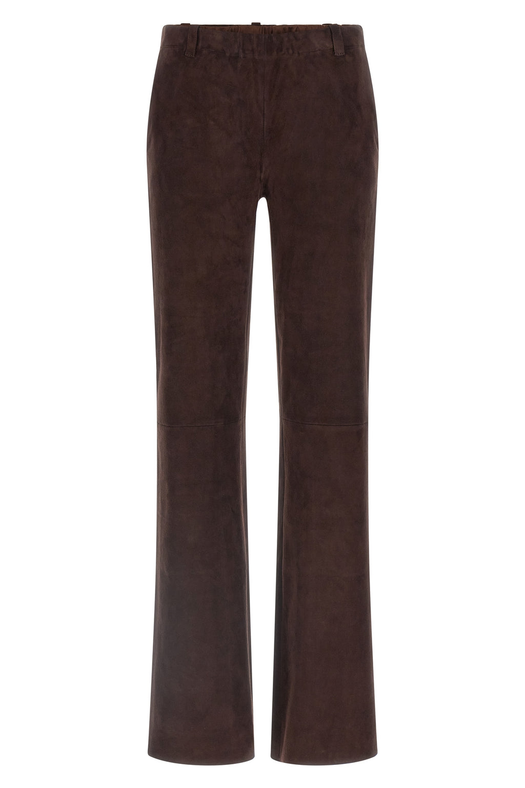 Pantaloni STOULS - Silhouette svasata in pelle scamosciata