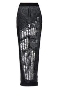 Rick Owens Jupe - Détail en maille noire vieillie